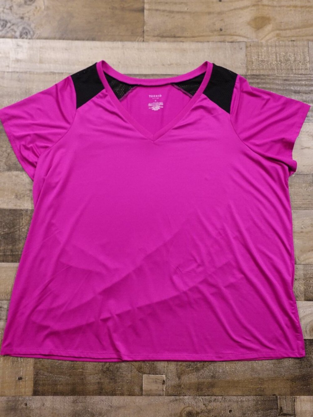 Torrid Active Performance Tee Women’s 4 Pink‎ Black Plus Size Athleisure